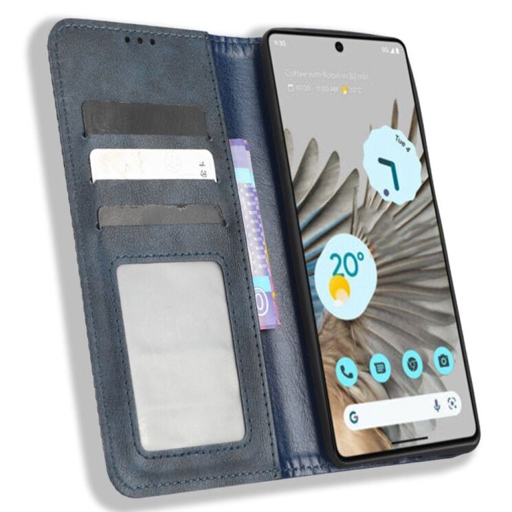 Чехол Deexe Retro Style для Google Pixel 7 - Blue: фото 2 из 7