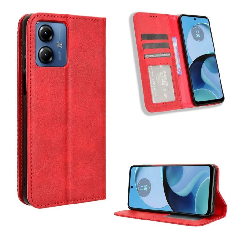 Чехол Deexe Retro Style для Motorola Moto G14 - Red: фото 7 из 10