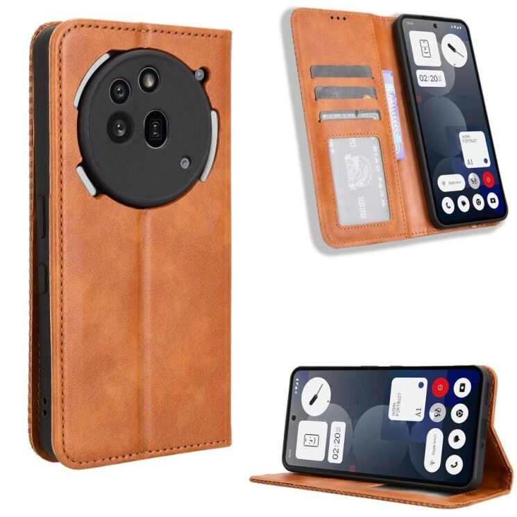 Чехол Deexe Retro Style для Nothing Phone (3a) Pro - Brown: фото 1 из 18