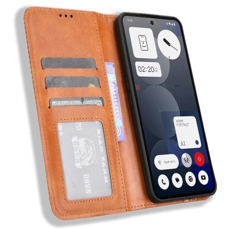 Чехол Deexe Retro Style для Nothing Phone (3a) Pro - Brown: фото 3 из 18