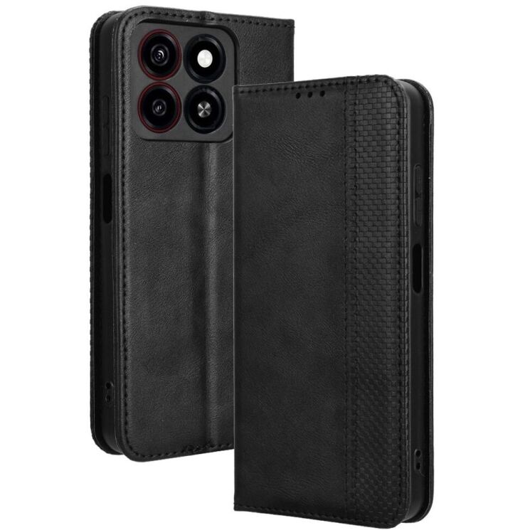 Чехол Deexe Retro Style для ZTE Blade A35 / Blade A55 - Black: фото 1 из 7