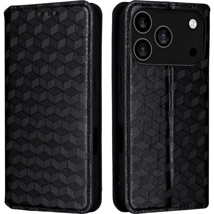 Чохол Deexe Rhombus Book для iPhone 18 Pro Max / 17 Pro Max - Black (423824B) Чохол Deexe Rhombus Book для iPhone 18 Pro Max / 17 Pro Max - Black: фото 1 з 10