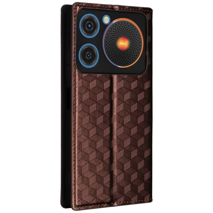 Чохол Deexe Rhombus Book для ZTE Nubia Music - Brown: фото 7 з 9