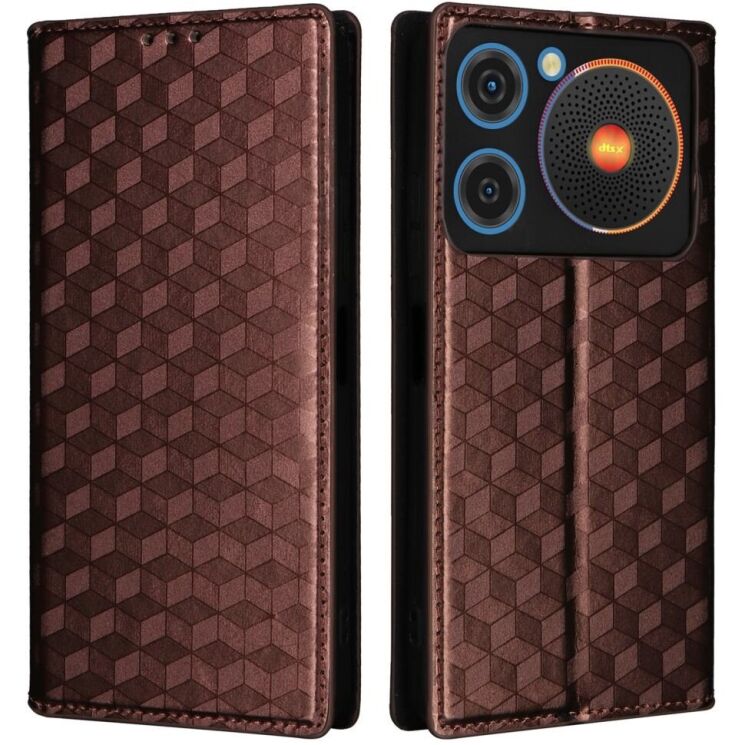 Чохол Deexe Rhombus Book для ZTE Nubia Music - Brown: фото 1 з 9