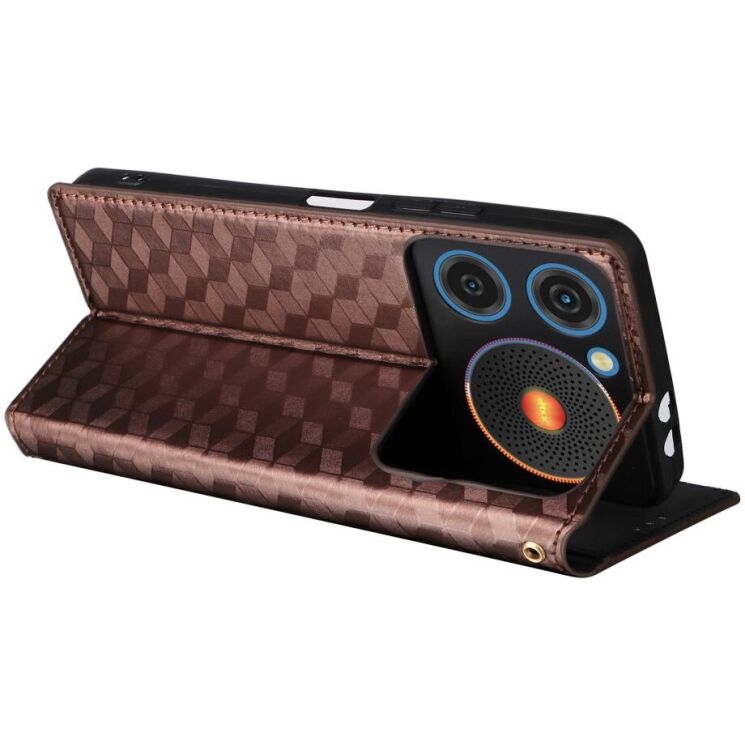 Чохол Deexe Rhombus Book для ZTE Nubia Music - Brown: фото 4 з 9