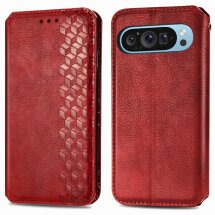 Чохол Deexe Rhombus Wallet для Google Pixel 11 / 11 Pro - Red: фото 1 з 10