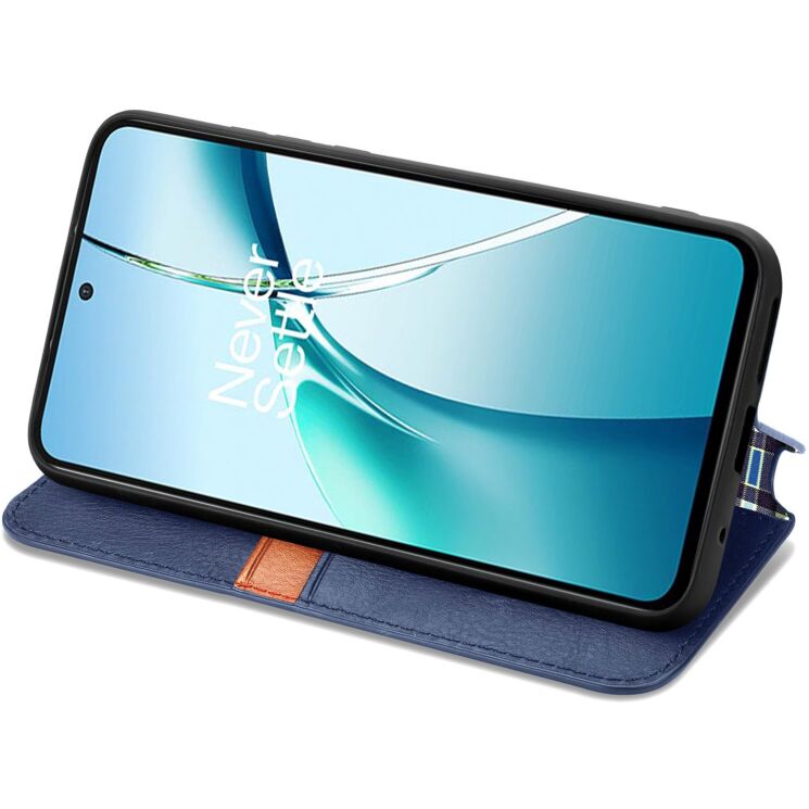 Чехол Deexe Rhombus Wallet для Motorola Edge 70 Fusion - Blue: фото 4 из 8