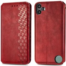 Чехол Deexe Rhombus Wallet для Nothing CMF Phone 1 - Red: фото 1 из 9