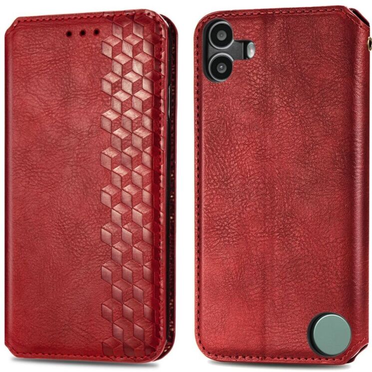 Чехол Deexe Rhombus Wallet для Nothing CMF Phone 1 - Red: фото 1 из 9