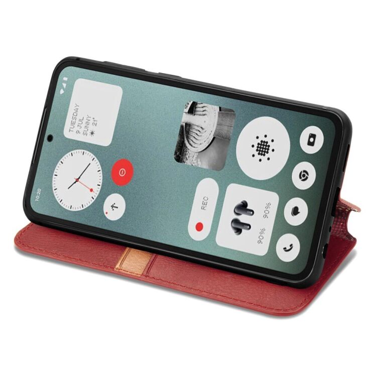 Чехол Deexe Rhombus Wallet для Nothing CMF Phone 1 - Red: фото 3 из 9