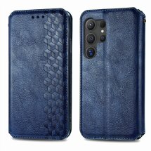 Чохол Deexe Rhombus Wallet для Samsung Galaxy S26 Ultra (S948) - Blue: фото 1 з 6