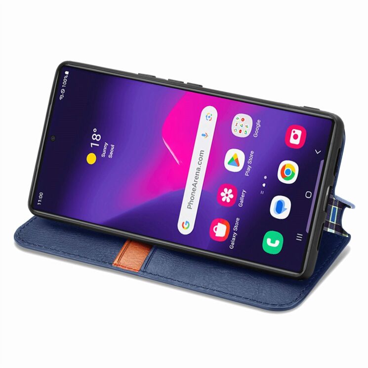 Чохол Deexe Rhombus Wallet для Samsung Galaxy S26 Ultra (S948) - Blue: фото 3 з 6