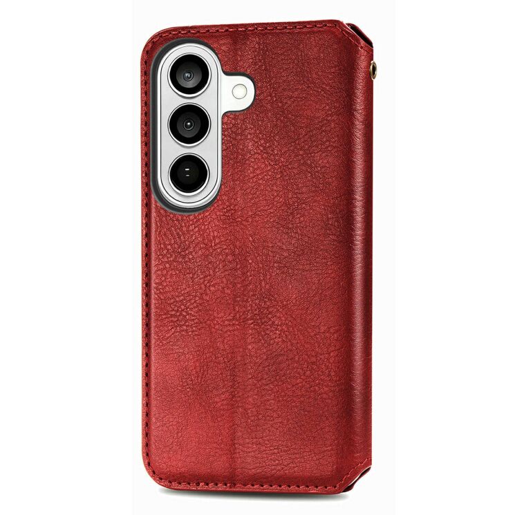 Чехол Deexe Rhombus Wallet для Samsung Galaxy S26 - Red: фото 5 из 6
