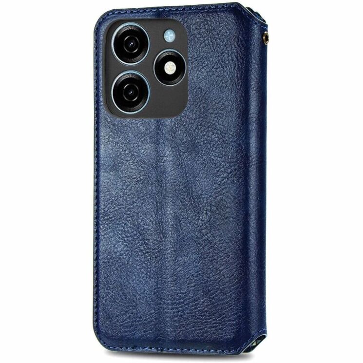 Чохол Deexe Rhombus Wallet для TECNO Spark 20C - Blue: фото 5 з 6