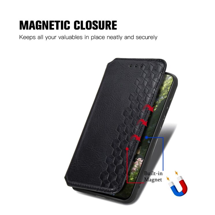 Чехол Deexe Rhombus Wallet для Xiaomi Poco X8 Pro Max - Black: фото 4 из 11