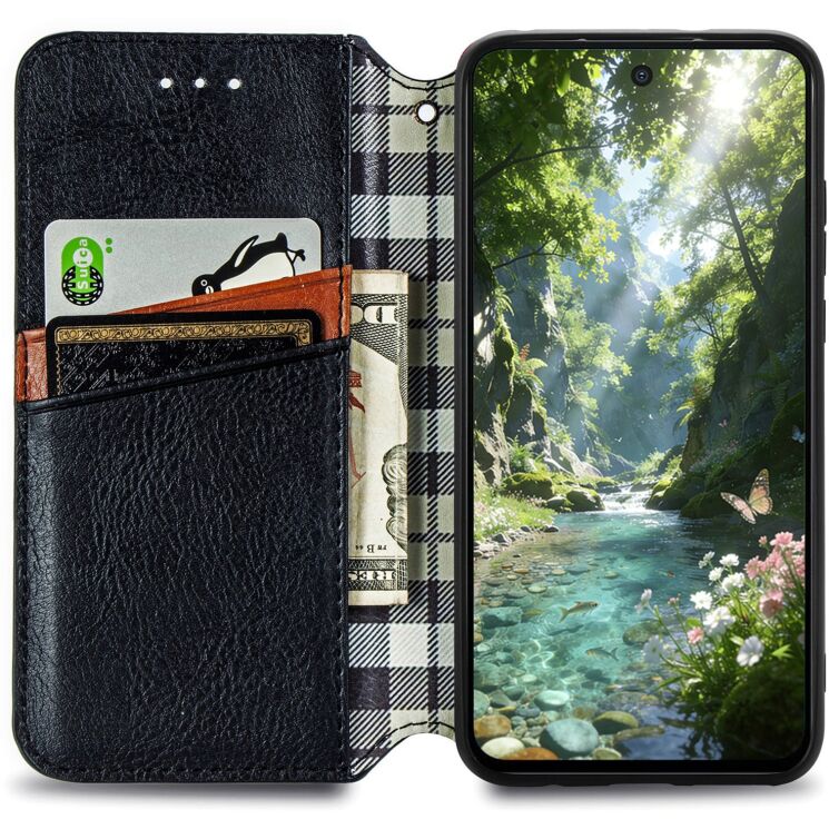 Чехол Deexe Rhombus Wallet для Xiaomi Poco X8 Pro Max - Black: фото 2 из 11