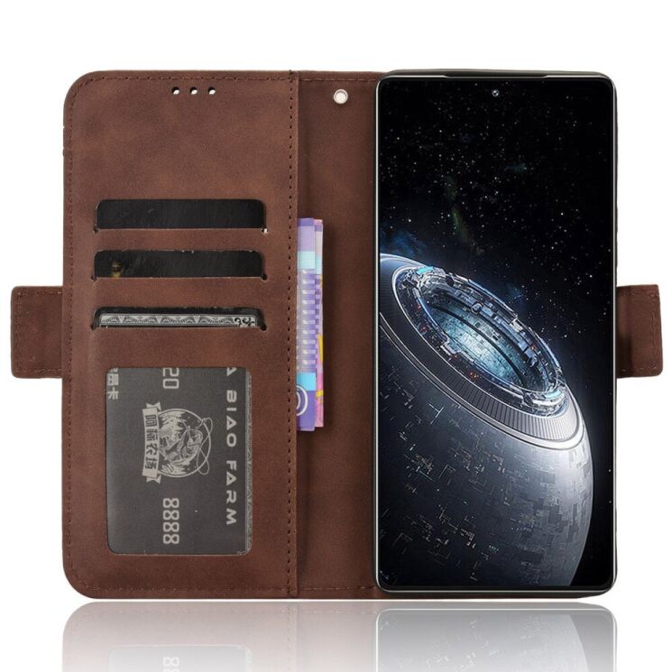 Чехол Deexe Wallet Stand для Infinix GT 20 Pro - Brown: фото 2 из 8