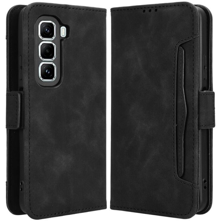 Чехол Deexe Wallet Stand для Infinix Hot 50 Pro - Black: фото 1 из 7