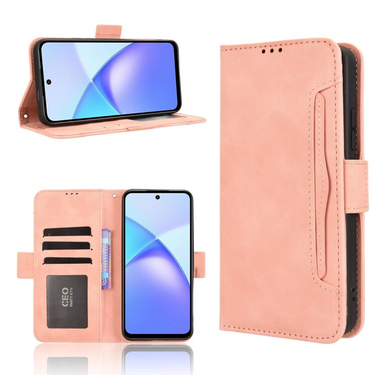 Чохол Deexe Wallet Stand для Infinix Smart 10 - Pink: фото 7 з 13