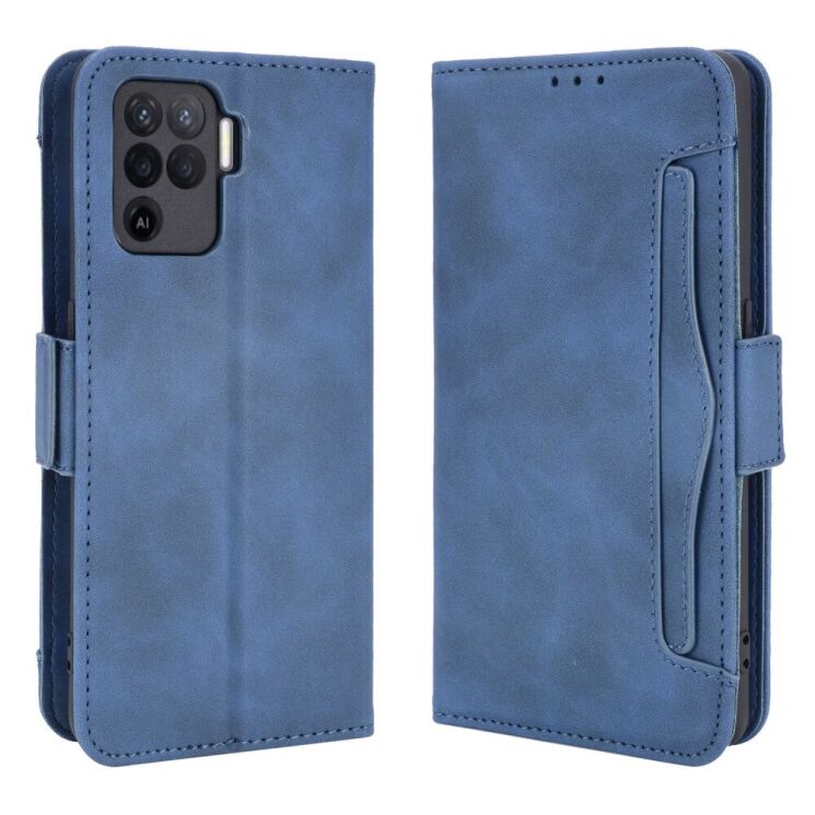 Чехол Deexe Wallet Stand для OPPO Reno 5 Lite - Blue: фото 1 из 8