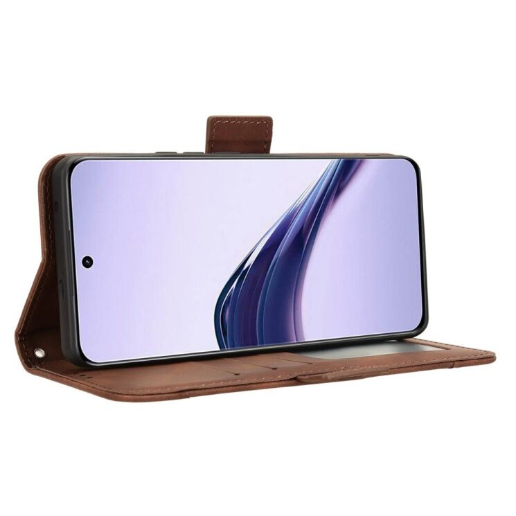 Чехол Deexe Wallet Stand для Realme 13 Plus - Brown: фото 5 из 7