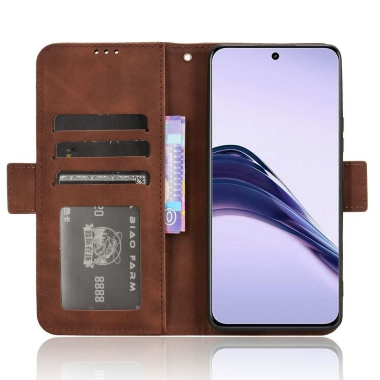 Чехол Deexe Wallet Stand для Realme 13 Plus - Brown: фото 4 из 7