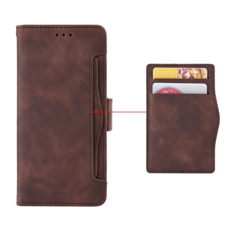 Чохол-книжка з кишеньками Deexe Wallet Stand для TECNO Spark 40 - Brown: фото 2 з 16