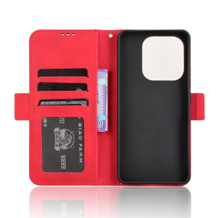 Чехол Deexe Wallet Stand для Xiaomi Redmi Note 14 4G - Red: фото 2 из 7
