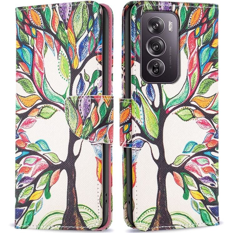 Чохол-книжка Deexe Color Wallet для OPPO Reno 12 Pro - Life Tree: фото 1 з 7