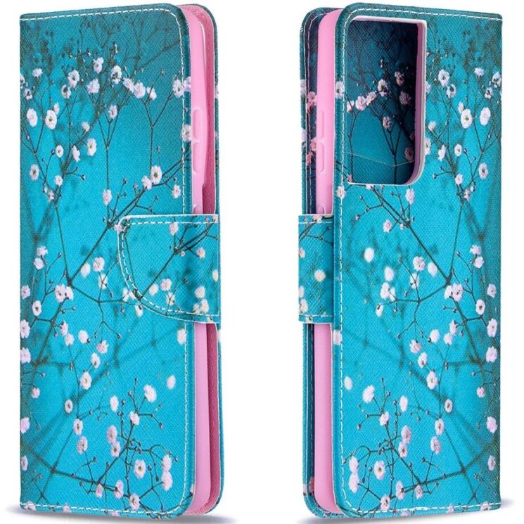Чехол-книжка Deexe Color Wallet для Samsung Galaxy S21 Ultra (G998) - Plum Blossom: фото 2 из 9