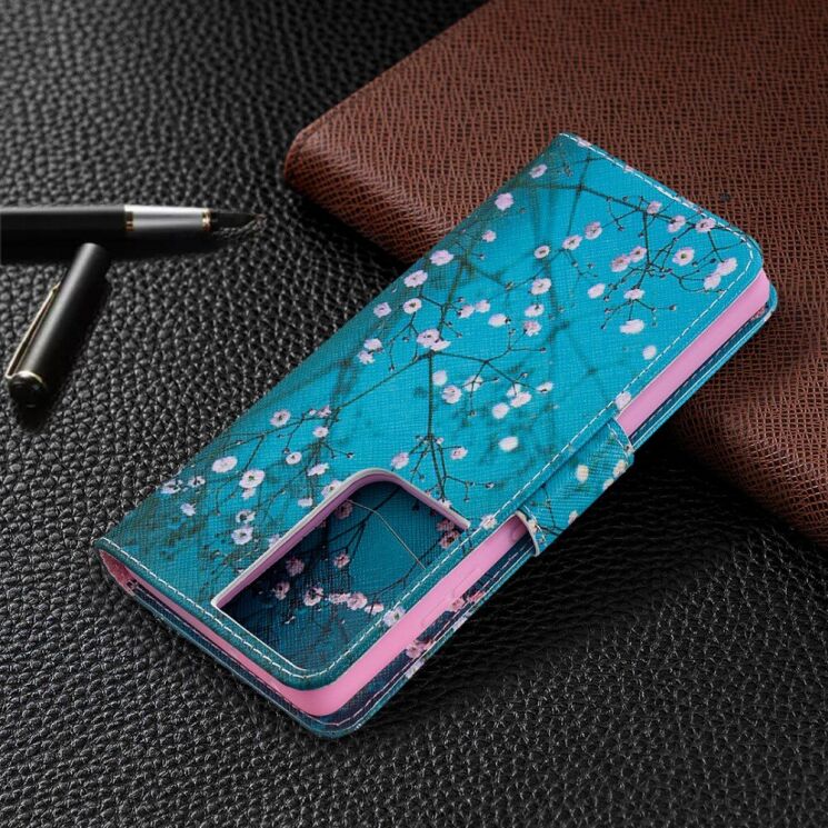 Чехол-книжка Deexe Color Wallet для Samsung Galaxy S21 Ultra (G998) - Plum Blossom: фото 6 из 9