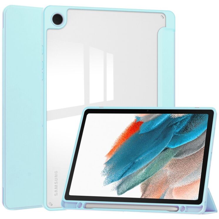 Чехол-книжка Deexe Crystal Back для Samsung Galaxy Tab A9 Plus (X210/216) - Baby Blue: фото 1 из 8