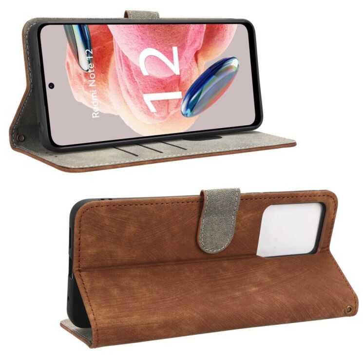 Чехол-книжка Deexe Delta Book для Xiaomi Redmi Note 12 - Brown: фото 3 из 5