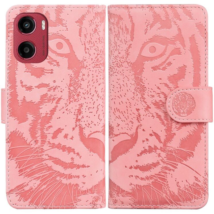Чохол-книжка Deexe Tiger для Motorola Moto G05 / Moto E15 - Pink: фото 1 з 7