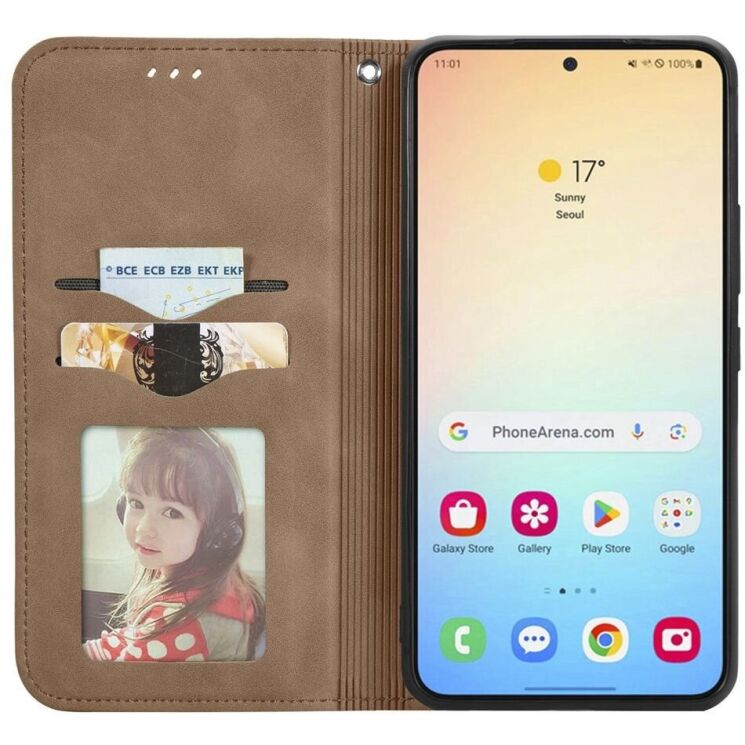 Чохол-книжка Deexe Wallet Case для Samsung Galaxy S25 (S931) - Brown: фото 4 з 8