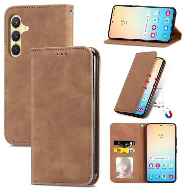Чохол-книжка Deexe Wallet Case для Samsung Galaxy S25 (S931) - Brown: фото 1 з 8