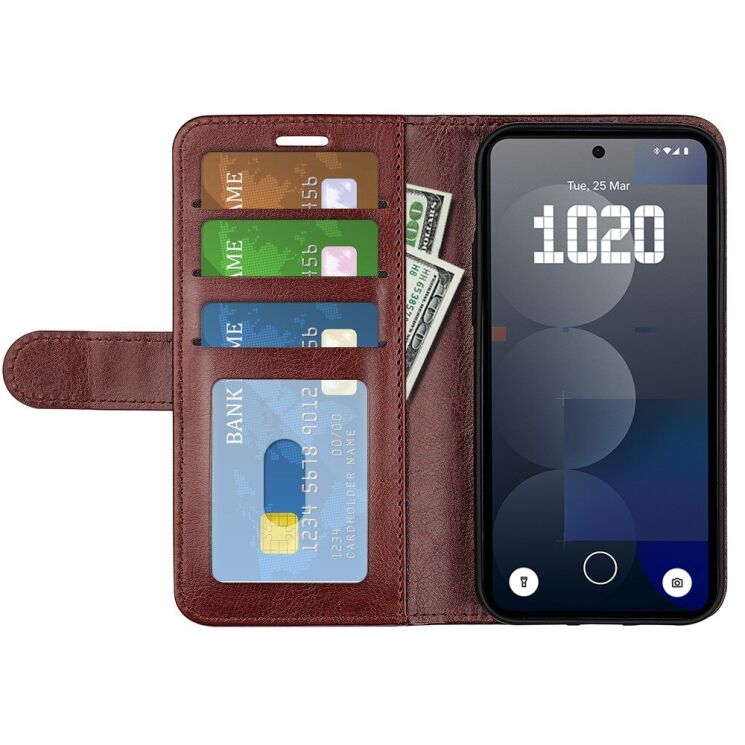 Чехол-книжка Deexe Wallet Style для Nothing Phone (3a) - Brown: фото 5 из 6