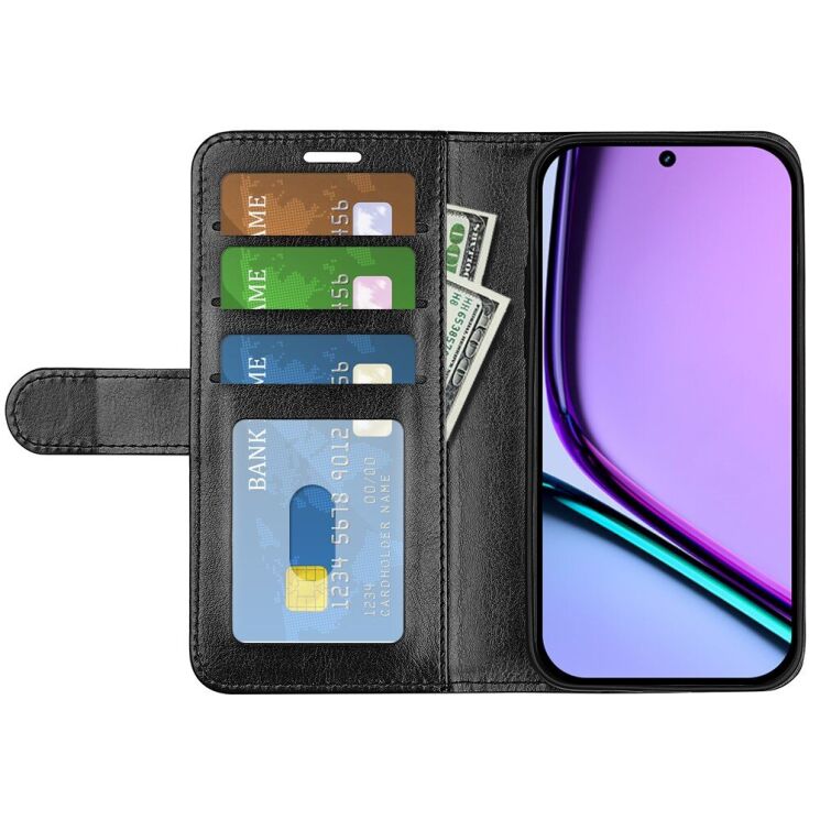 Чехол-книжка Deexe Wallet Style для Realme C67 - Black: фото 2 из 9
