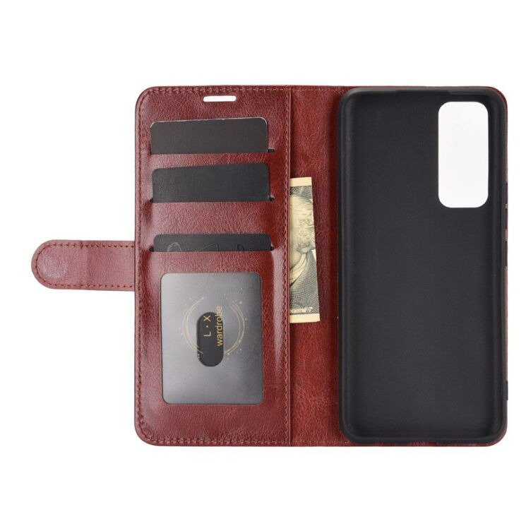 Классический чехол-книжка Deexe Wallet Style для VIVO V20 SE - Brown: фото 5 из 8