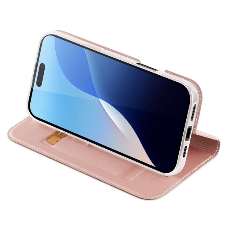 Чехол-книжка DUX DUCIS Skin Pro для Apple iPhone 16 Pro - Pink: фото 2 из 10