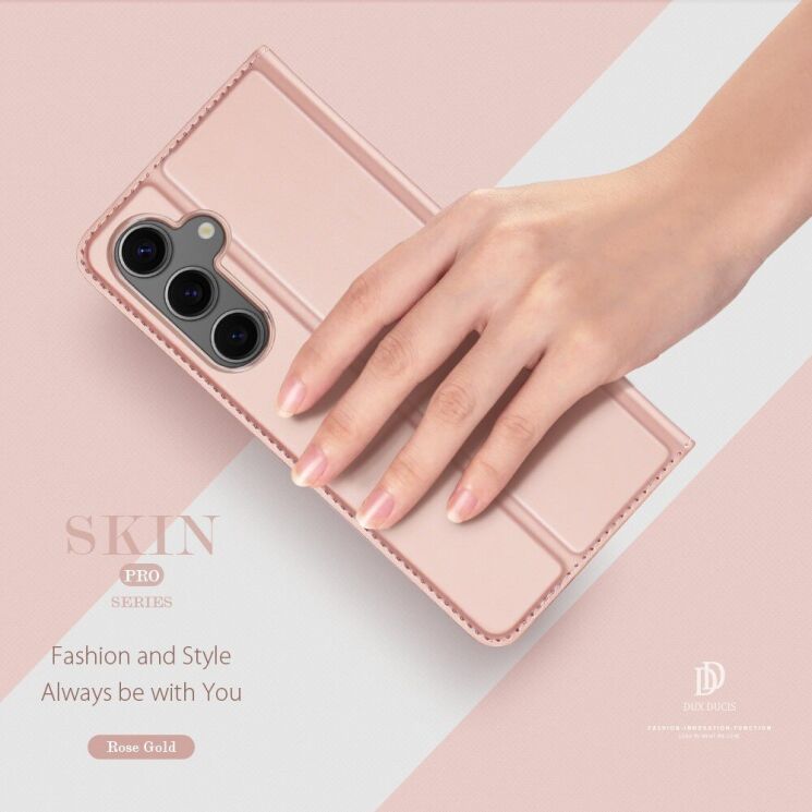 Чехол-книжка DUX DUCIS Skin Pro для Samsung Galaxy S25 Plus (S936) - Pink: фото 11 из 16