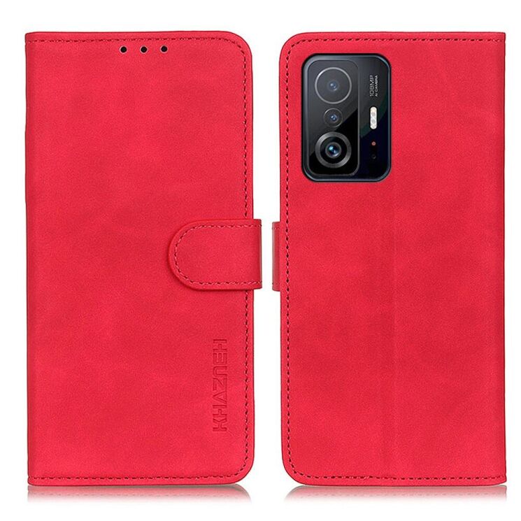 Чехол-книжка KHAZNEH Retro Wallet для Xiaomi 11T / 11T Pro - Red: фото 2 из 11