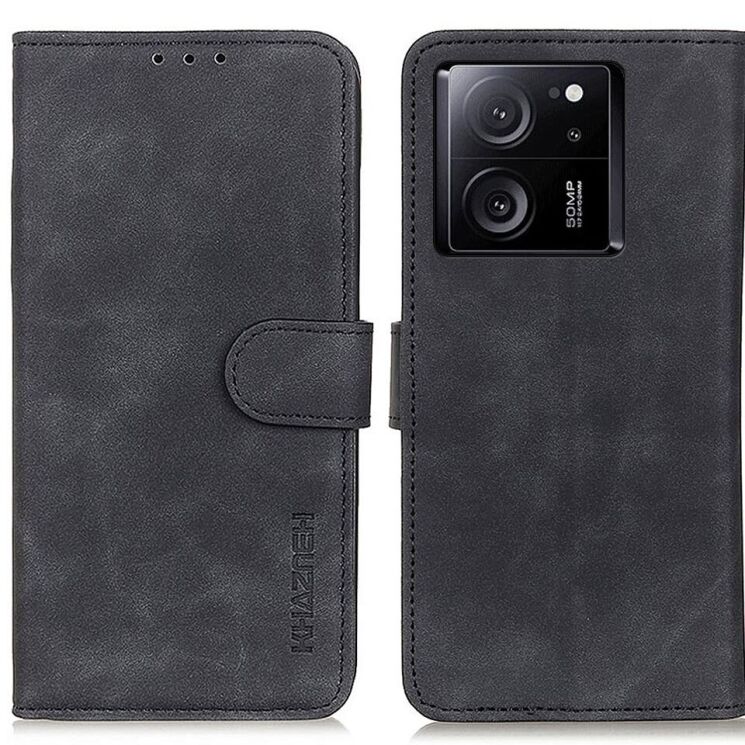 Чехол-книжка KHAZNEH Retro Wallet для Xiaomi 13T / 13T Pro - Black: фото 1 из 8