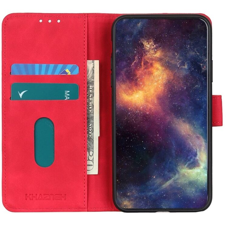 Чехол-книжка KHAZNEH Retro Wallet для Xiaomi Redmi Note 14 Pro 5G / Note 14 Pro Plus - Red: фото 3 из 8