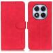 Чехол-книжка KHAZNEH Retro Wallet для Xiaomi Redmi Note 14 Pro 5G / Note 14 Pro Plus - Red (373142R). Фото 1 из 8