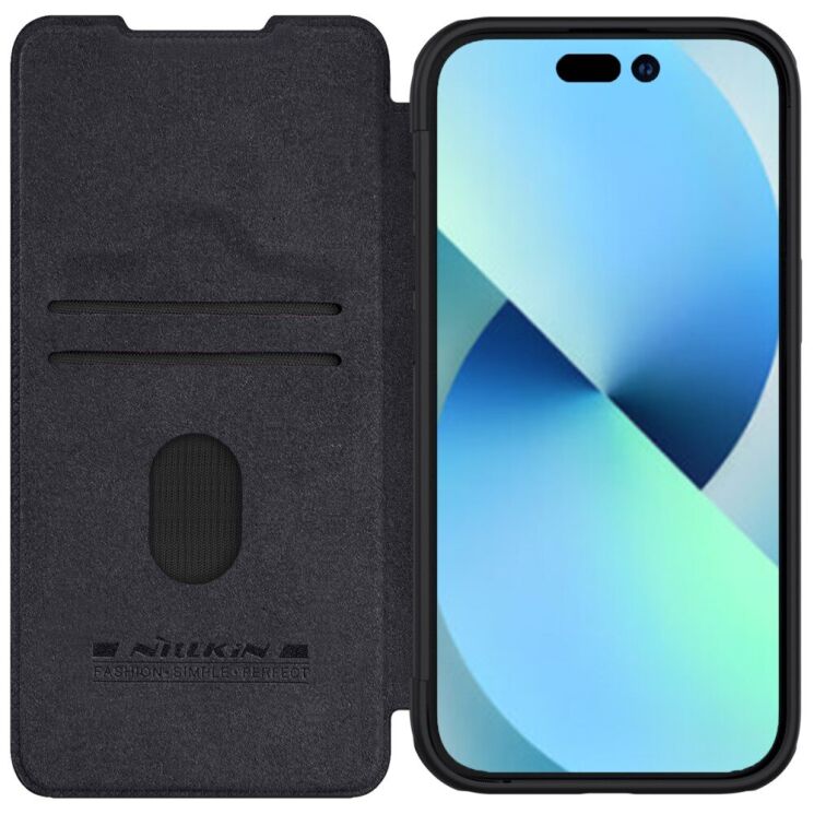 Чехол-книжка NILLKIN Qin Pro для Apple iPhone 15 - Black: фото 2 из 19