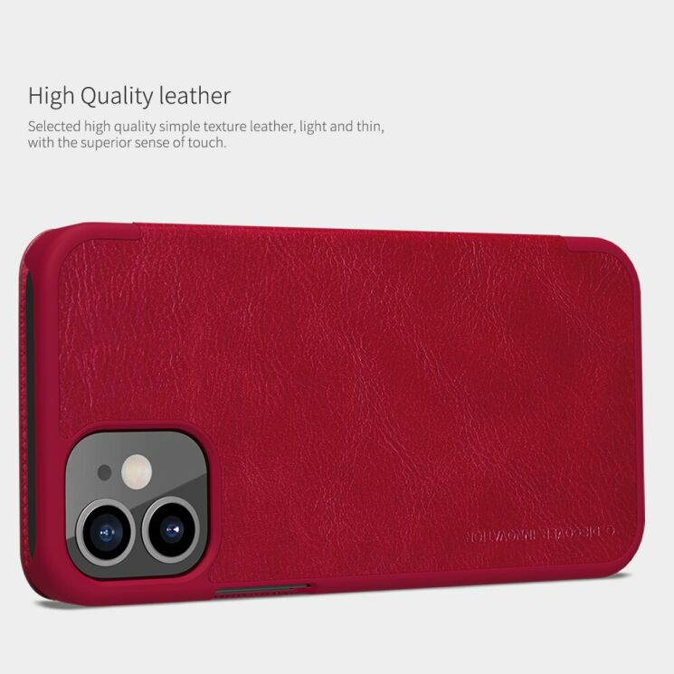 Чохол-книжка NILLKIN Qin Series для Apple iPhone 12 mini - Red: фото 9 з 17