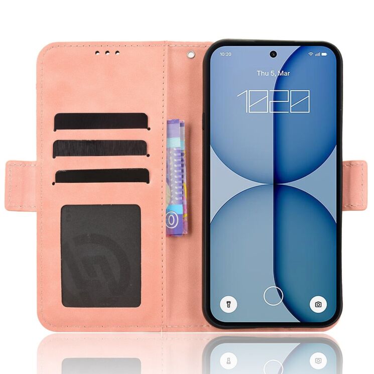 Чохол-книжка з кишеньками Deexe Wallet Stand для Nothing Phone (4a) - Pink (411309P) Чохол-книжка з кишеньками Deexe Wallet Stand для Nothing Phone (4a) - Pink: фото 5 з 8