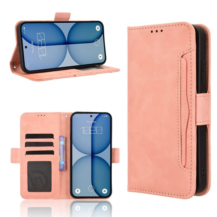 Чохол-книжка з кишеньками Deexe Wallet Stand для Nothing Phone (4a) - Pink (411309P) Чохол-книжка з кишеньками Deexe Wallet Stand для Nothing Phone (4a) - Pink: фото 8 з 8