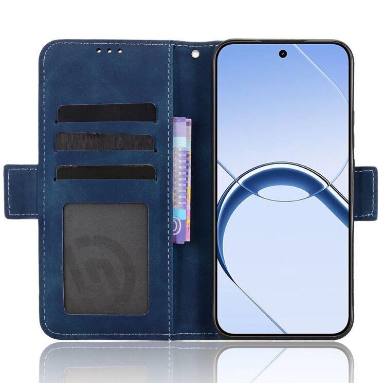 Чехол-книжка с карманами Deexe Wallet Stand для Realme 16 - Blue: фото 5 из 15